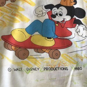 VTG Esmond Disney 1980 Minnie and Mickey TWIN flat and fitted sheet set RETRO
